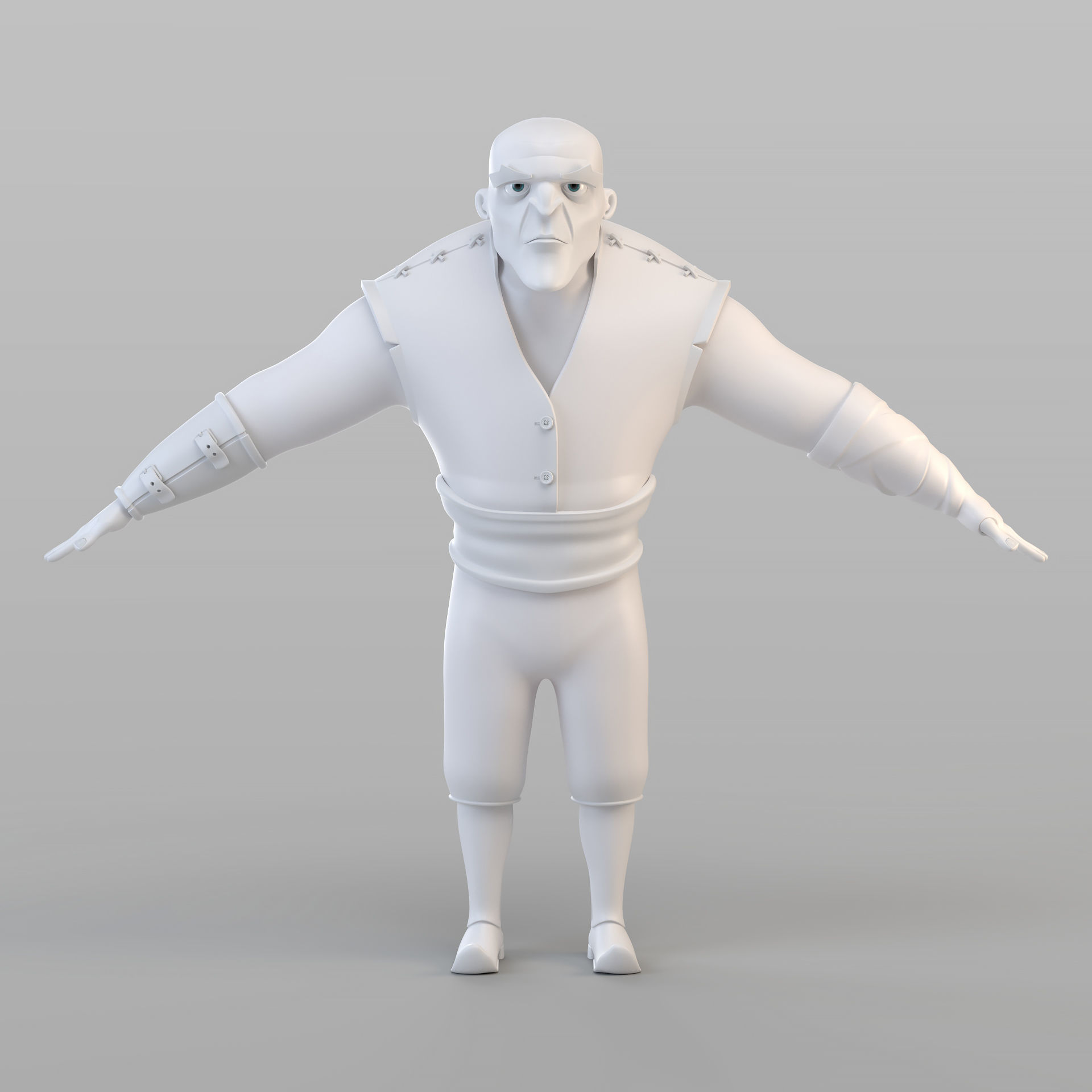 Cartoon Barbar Man 3D model_1