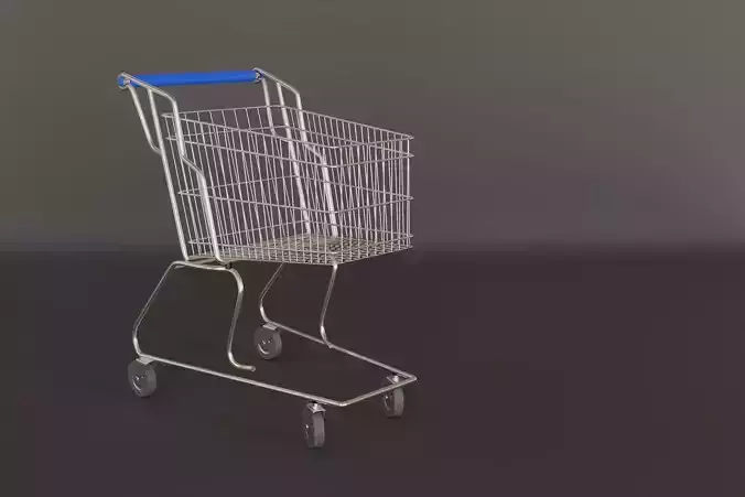 Shopping cart isolated on grey background