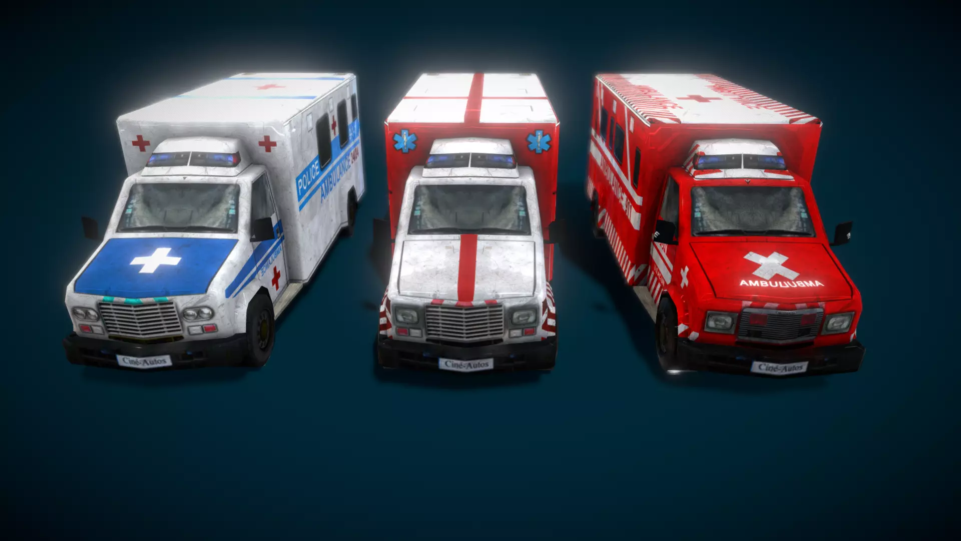 Ambulamce Car Low-poly 3D model
