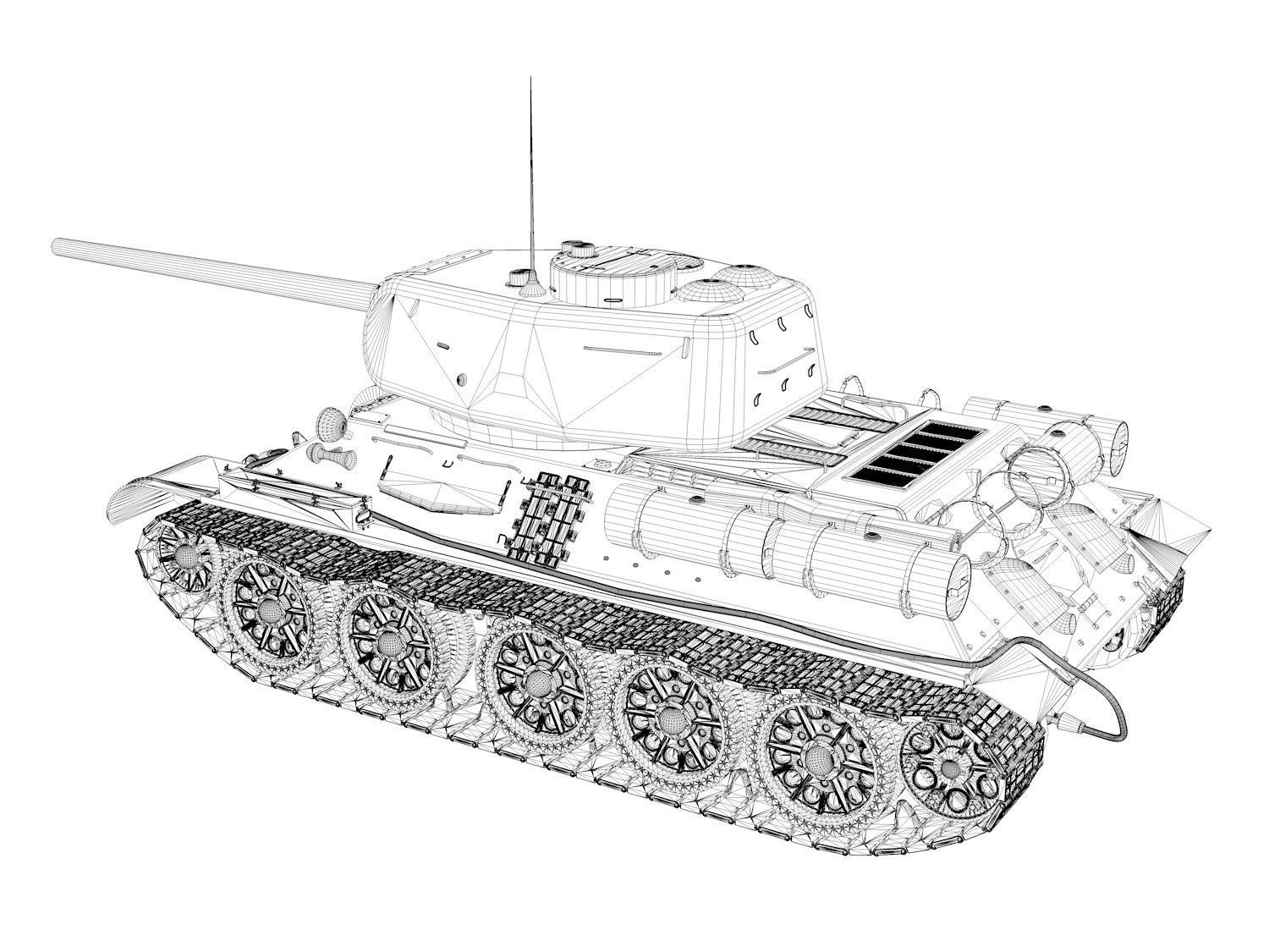 T-34 85 - Soviet medium tank - 82 3D model_12