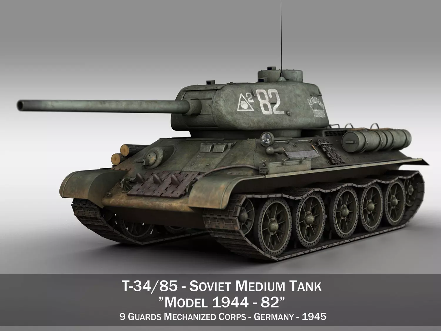 T-34 85 - Soviet medium tank - 82 3D model_0