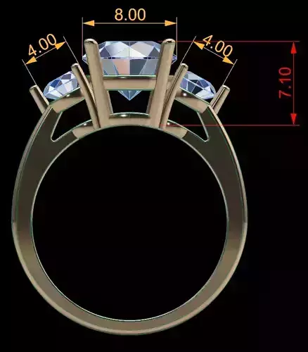 3 STONE ENGAGEMENT RING