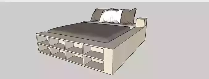 Bed 3D Model how to build bookcase