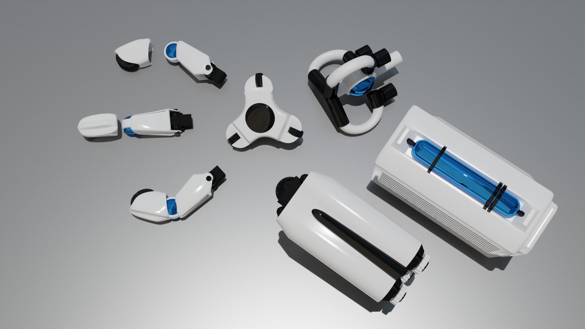 Robot futuristic Free low-poly 3D model_2