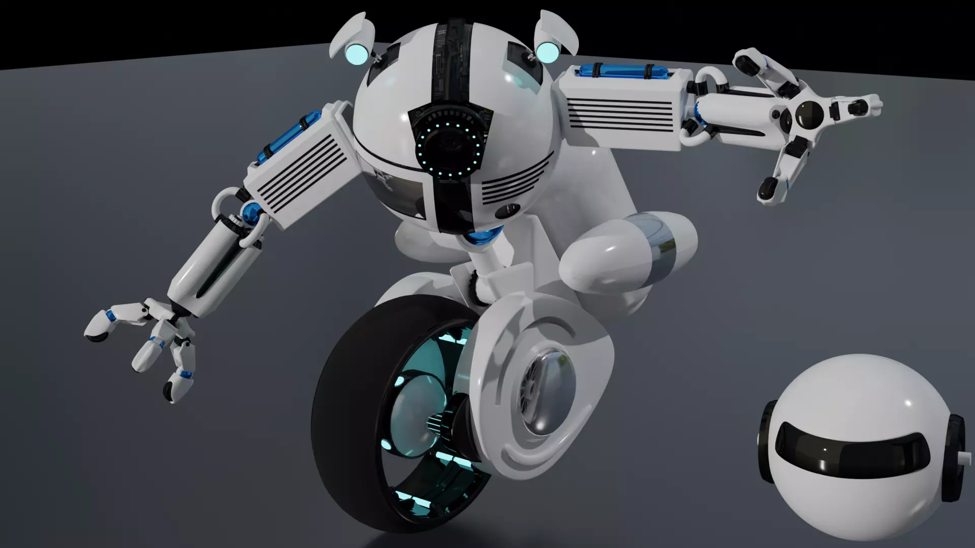 Robot futuristic Free low-poly 3D model_0