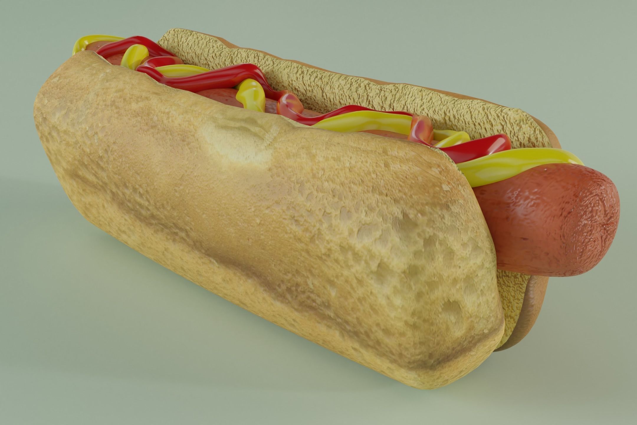 Hot Dog With Sauce 3D model_1