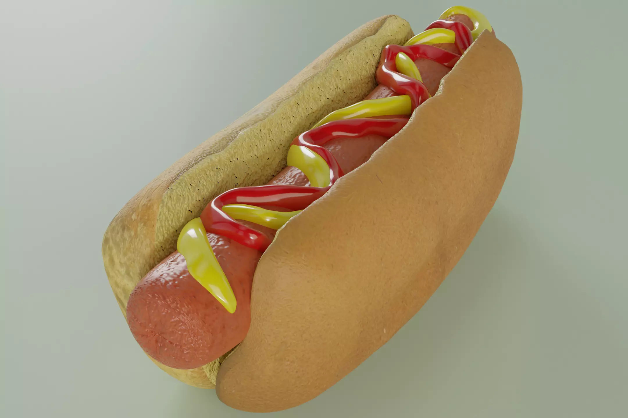 Hot Dog With Sauce 3D model_0