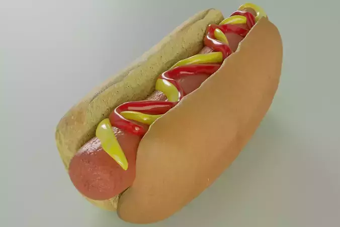 Hot Dog With Sauce 3D model