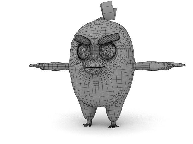 Angry Bird Red Bird Mood breaker Low-poly 3D model_4