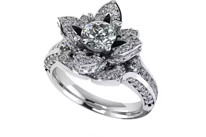 rings engagement ring with diamonds in center