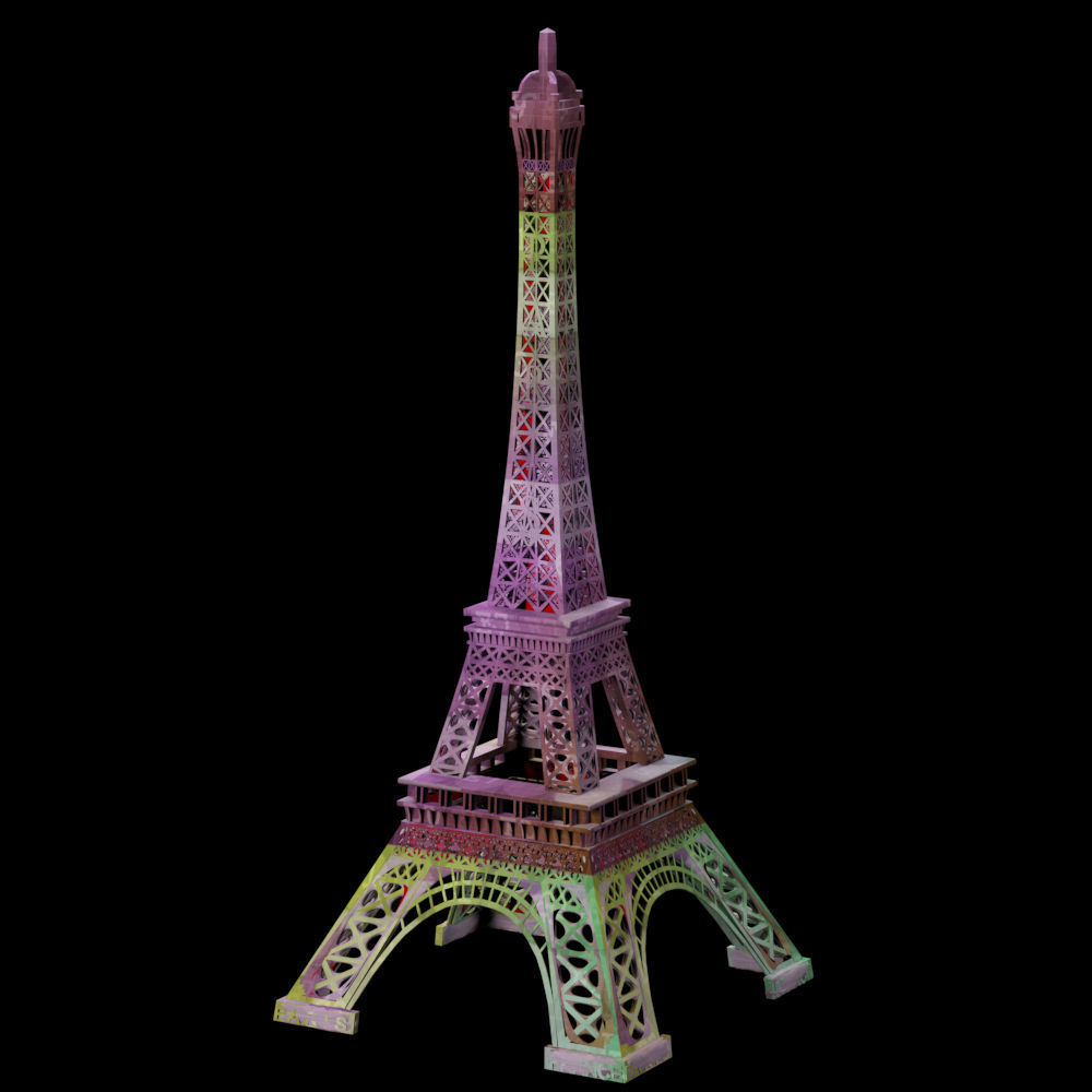 Eiffel Tower Iron Sculpture Low-poly 3D model_1