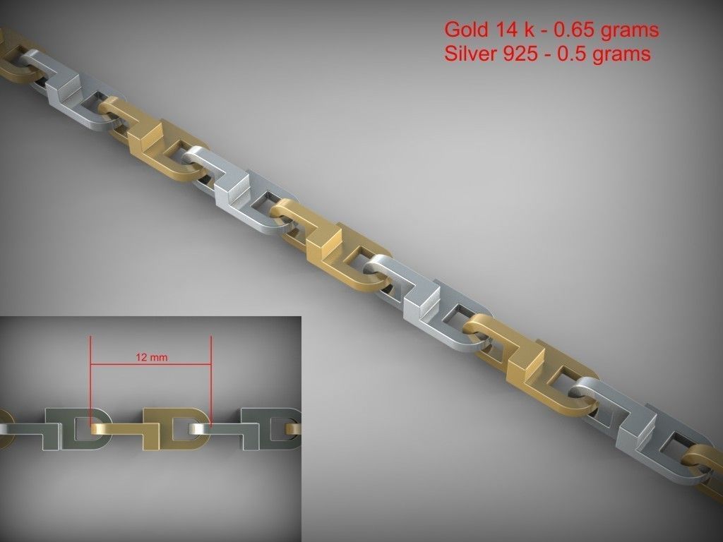 Chain Link 75 3D print model_1
