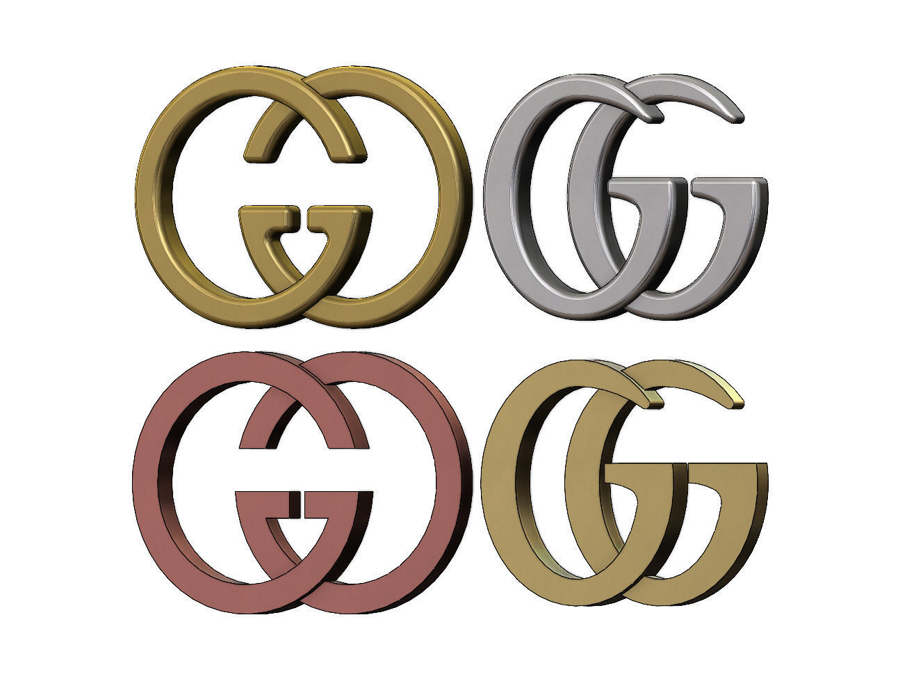 Gucci GG logo replica 3D print model_1
