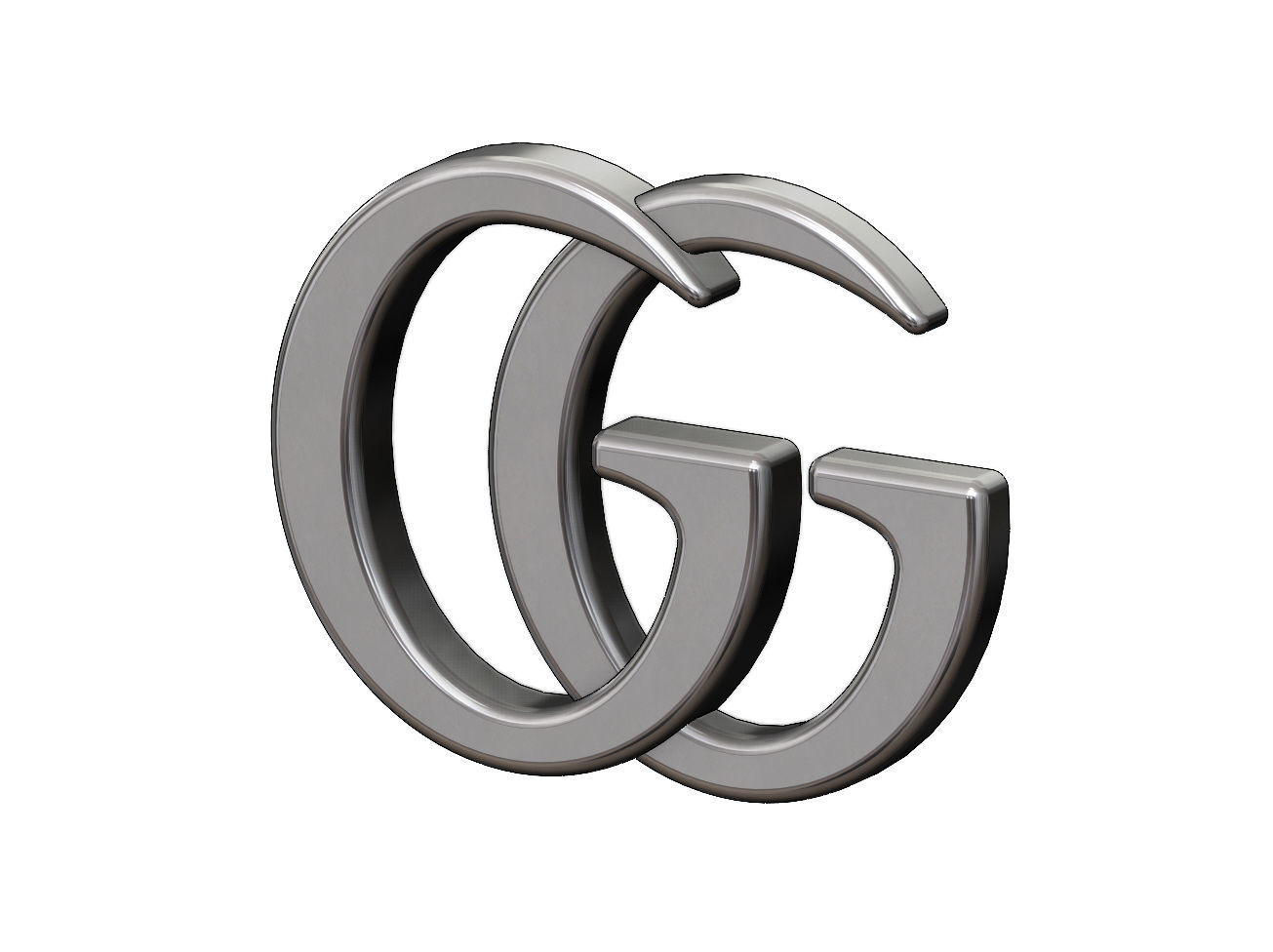 Gucci GG logo replica 3D print model_8