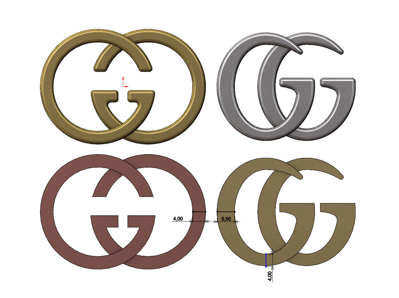 Gucci GG logo replica 3D print model_5