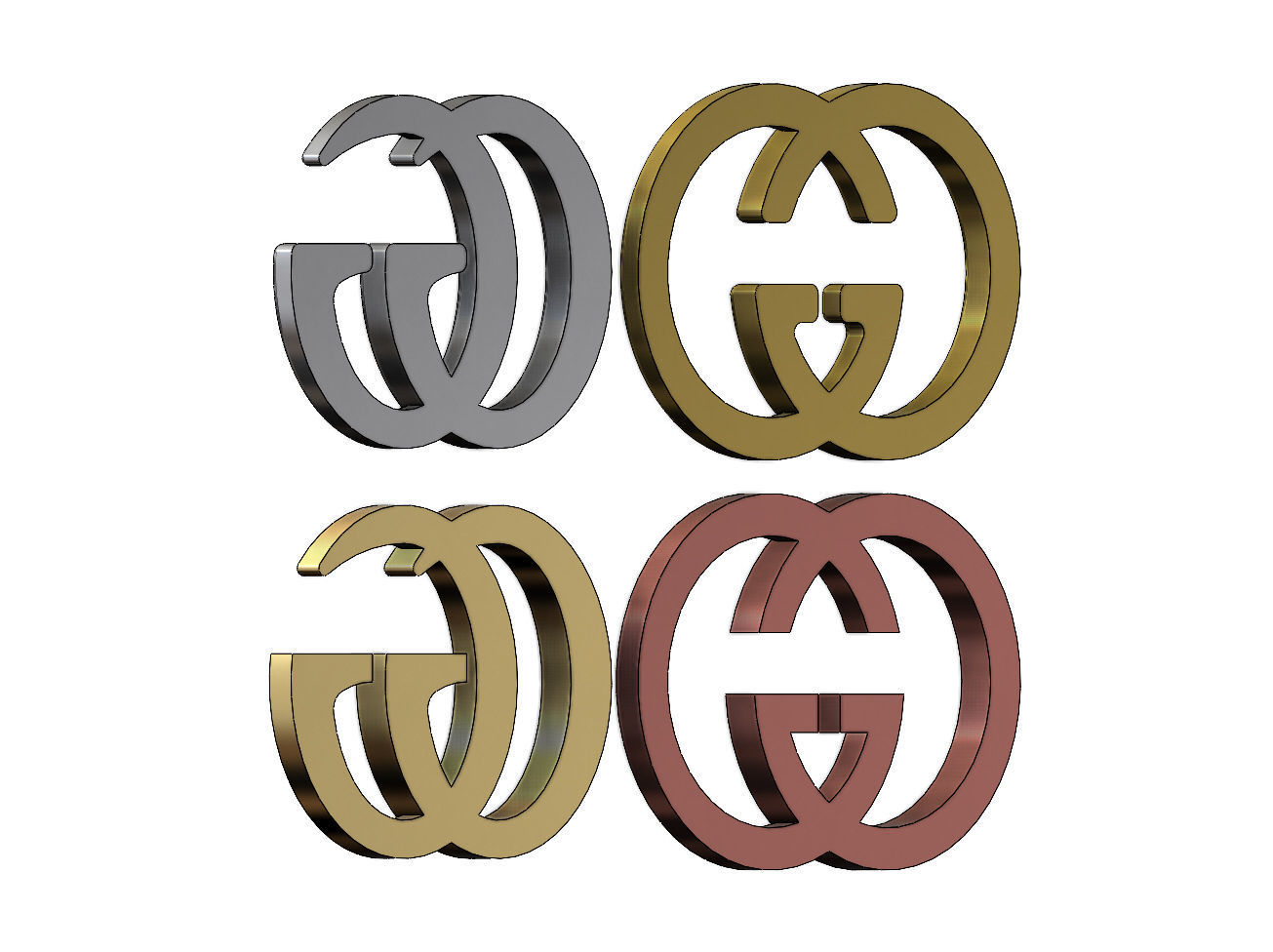 Gucci GG logo replica 3D print model_3
