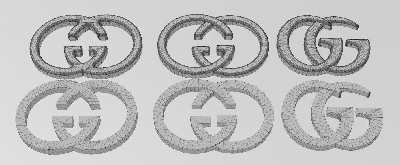 Gucci GG logo replica 3D print model_12