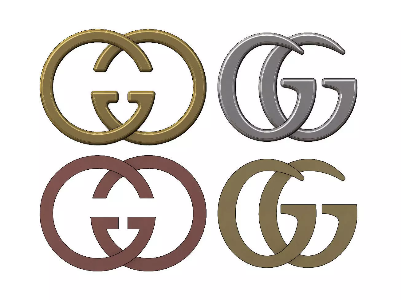 Gucci GG logo replica 3D print model_0