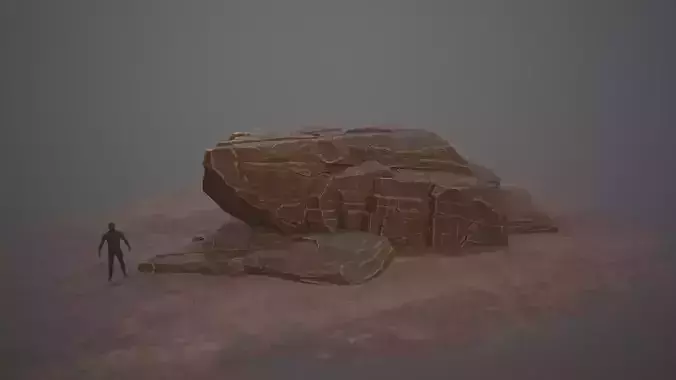 Rock Desert Game Ready Low-poly 3D model