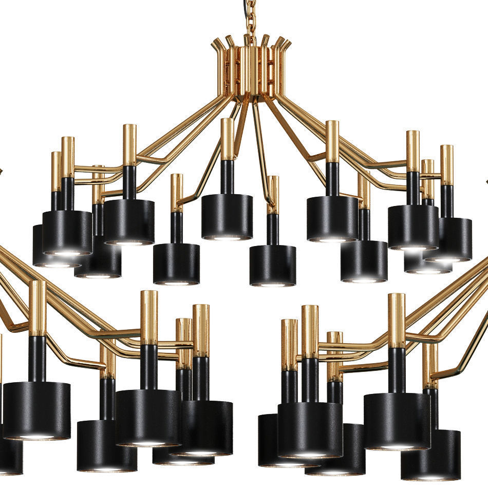 Multi-Headed Modern Chandelier 3D model_1