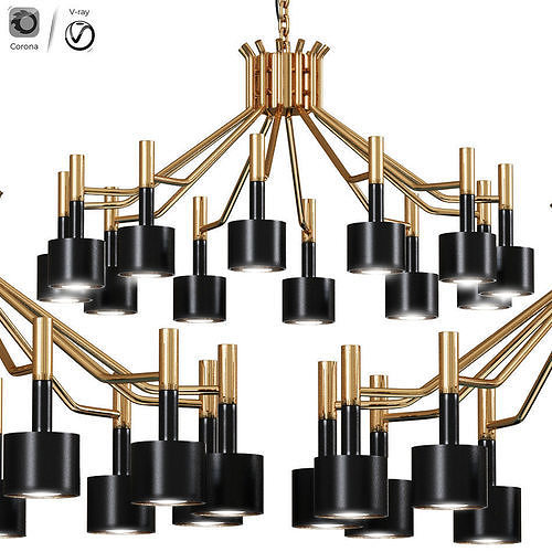 Multi-Headed Modern Chandelier 3D model