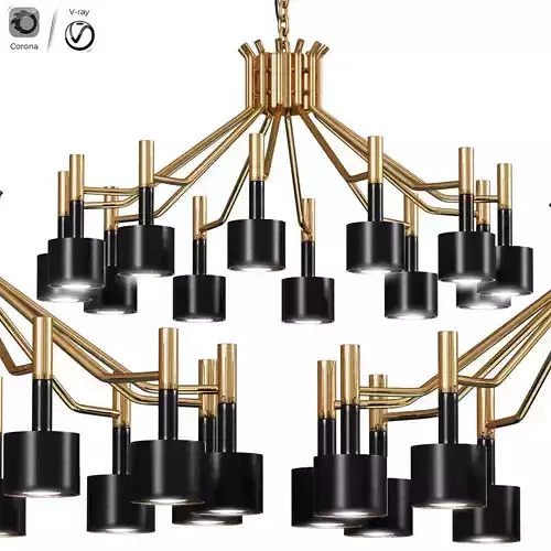 Multi-Headed Modern Chandelier 3D model