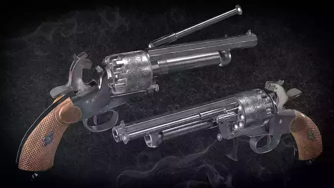 LeMat Revolver Low-poly 3D model