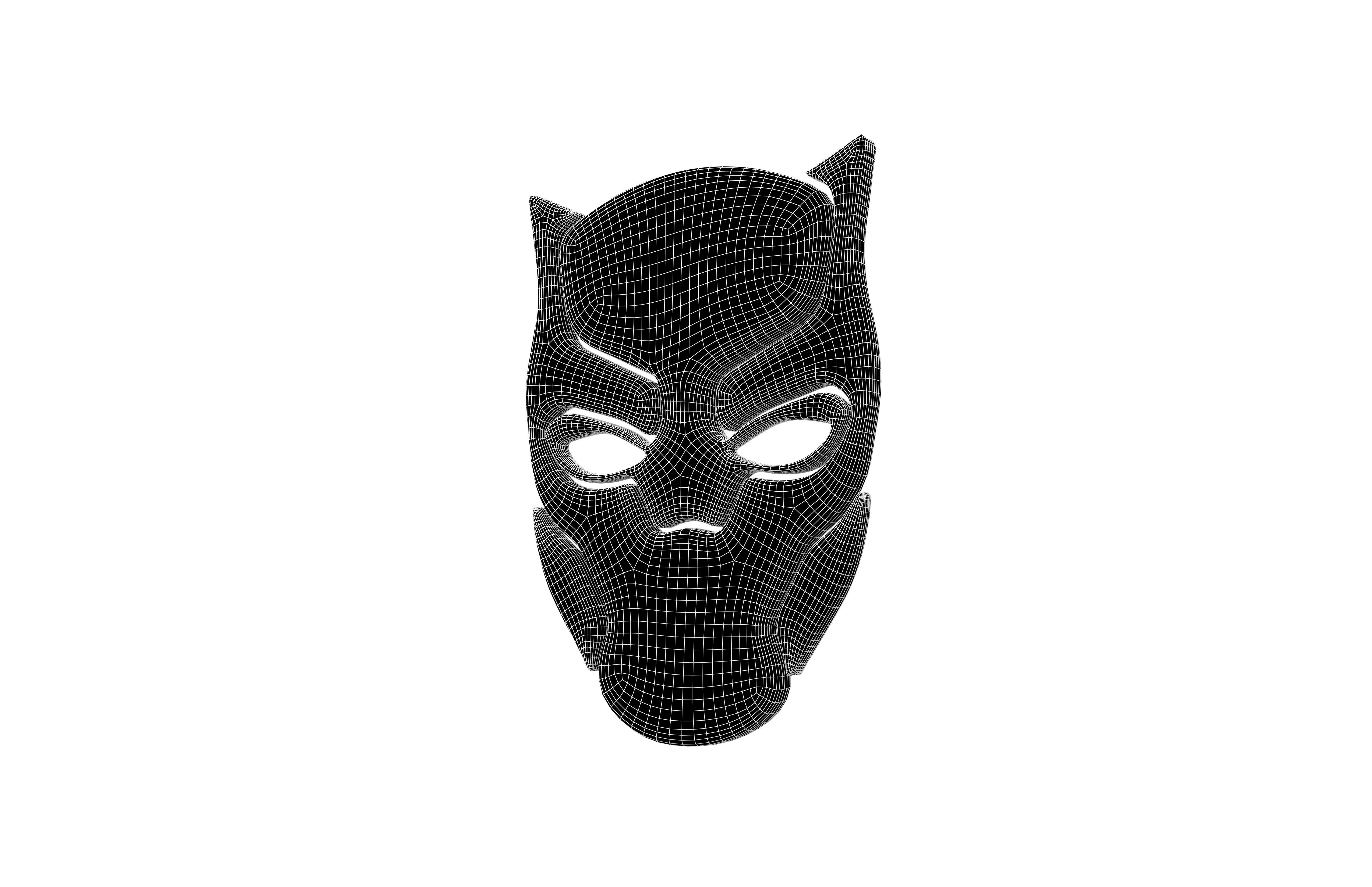 Black Panther Symbol V1 004 Low-poly 3D model_5
