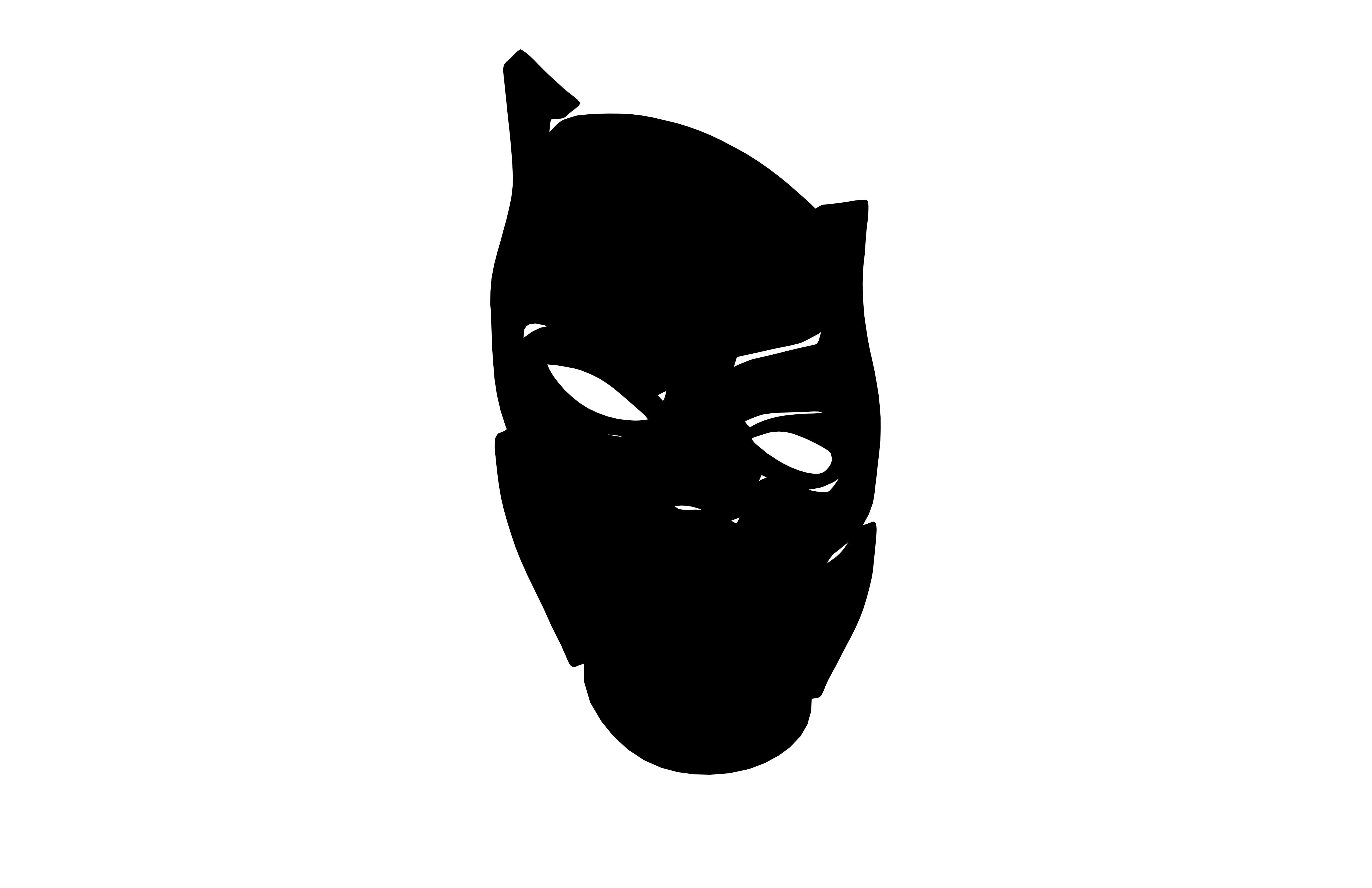 Black Panther Symbol V1 005 Low-poly 3D model_2