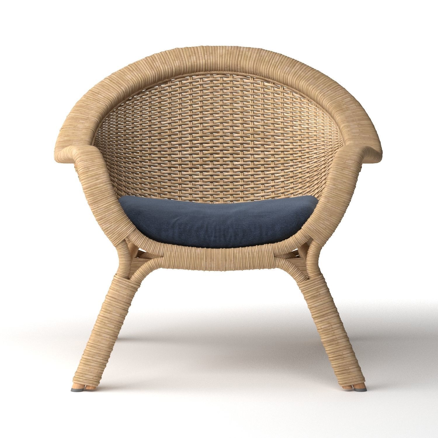 Madame lounge chair rattan 3D model_5
