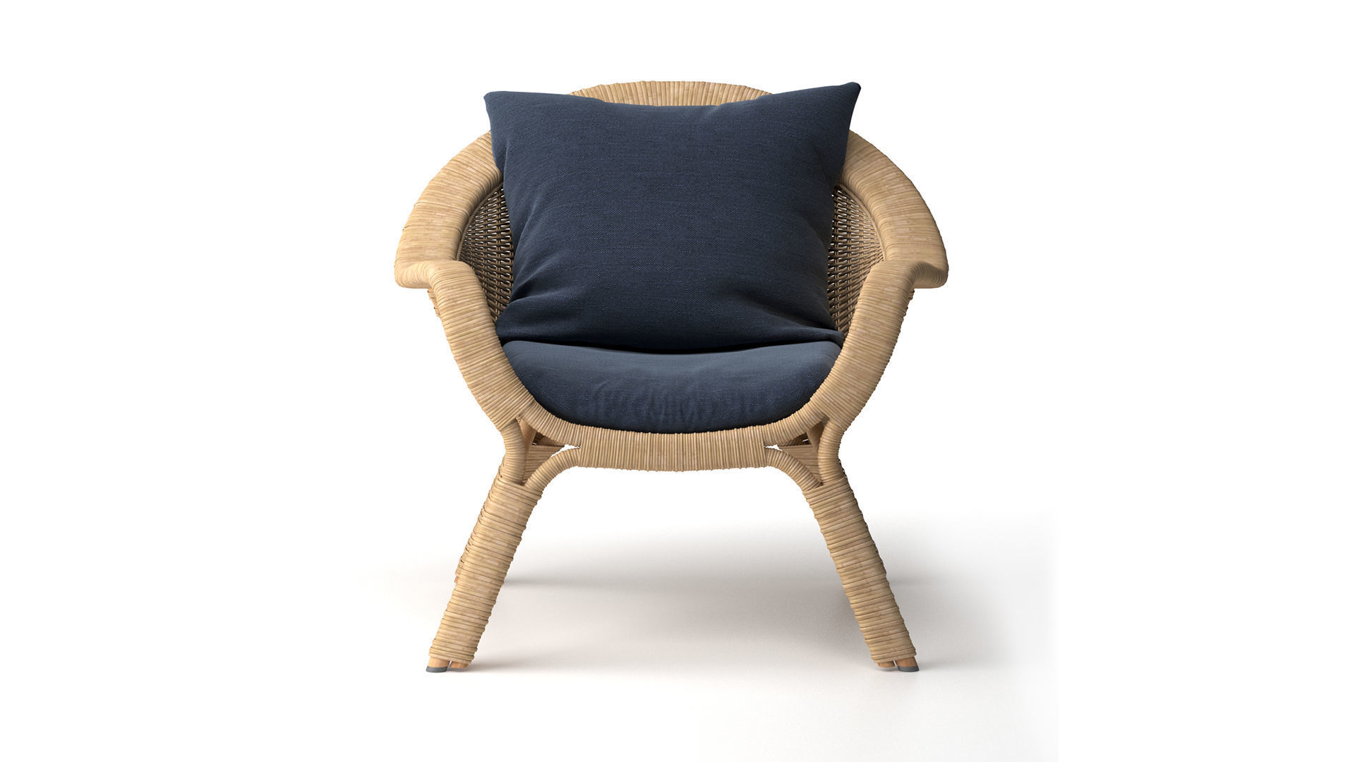 Madame lounge chair rattan 3D model_1
