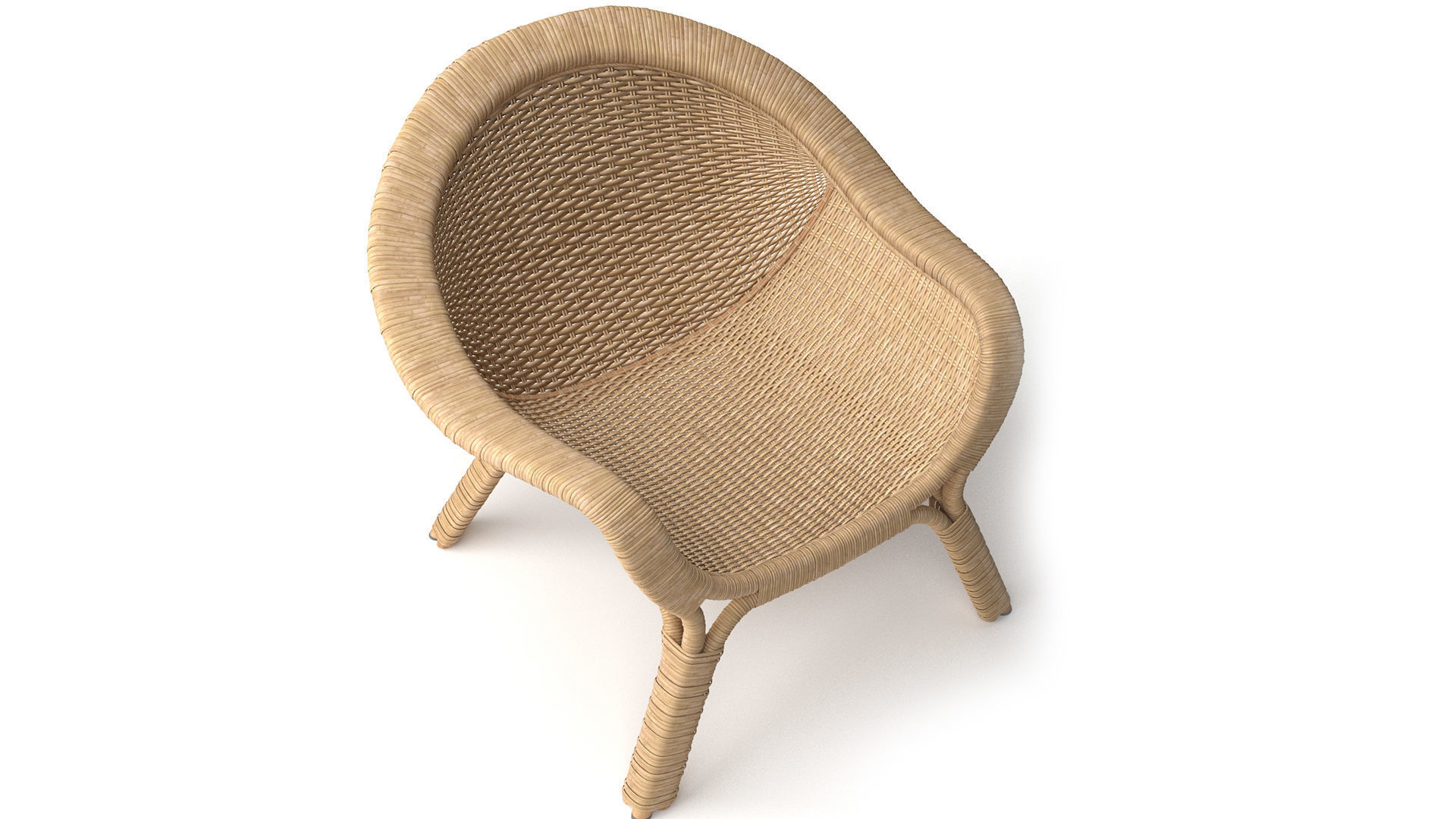 Madame lounge chair rattan 3D model_8