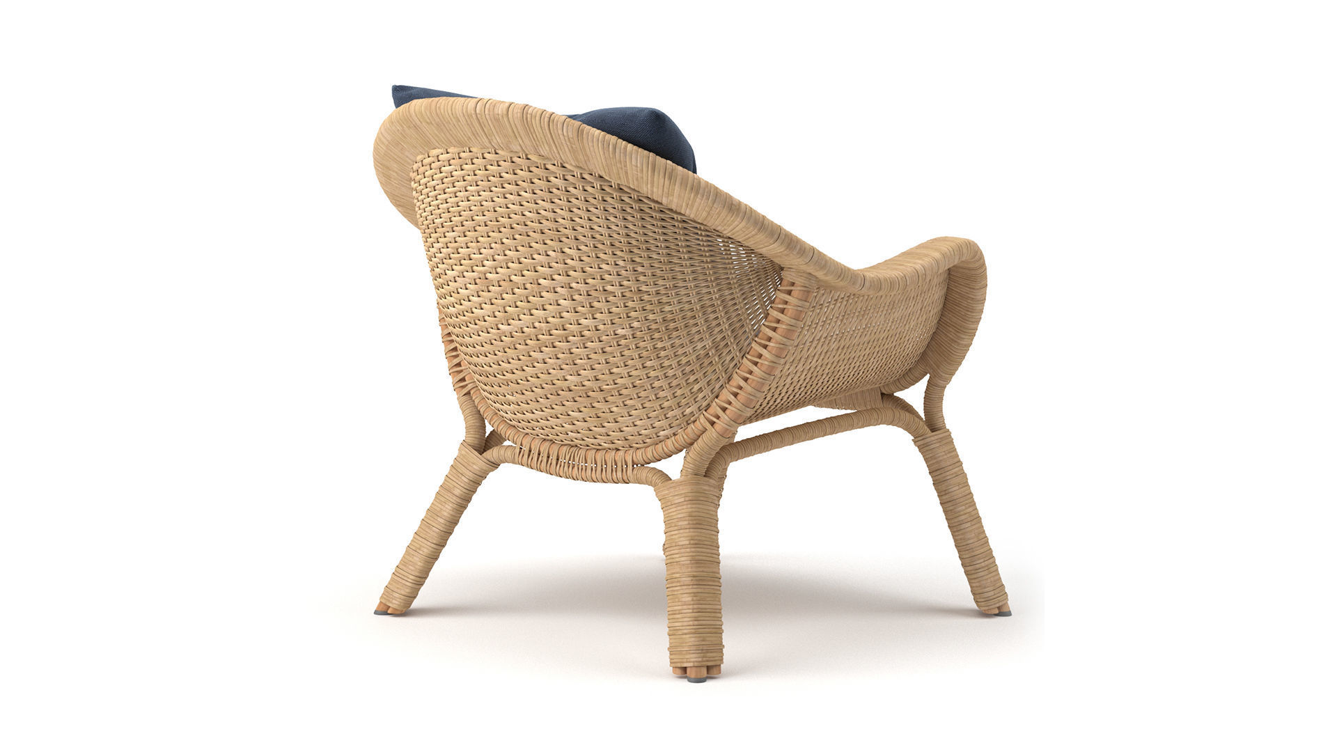 Madame lounge chair rattan 3D model_4