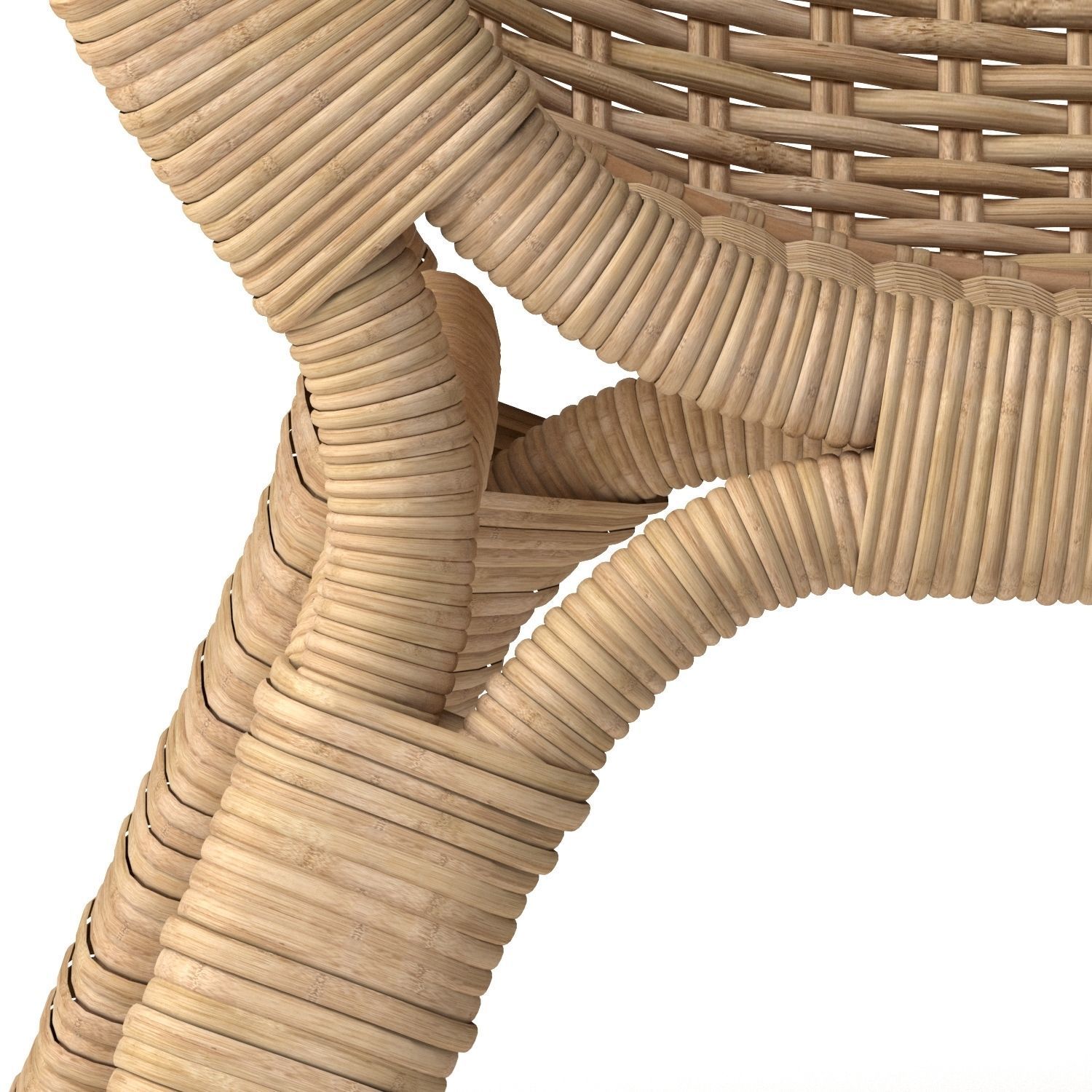 Madame lounge chair rattan 3D model_9