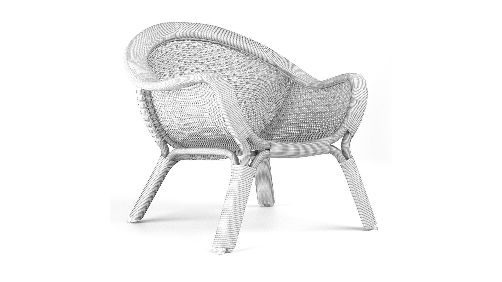 Madame lounge chair rattan 3D model_11