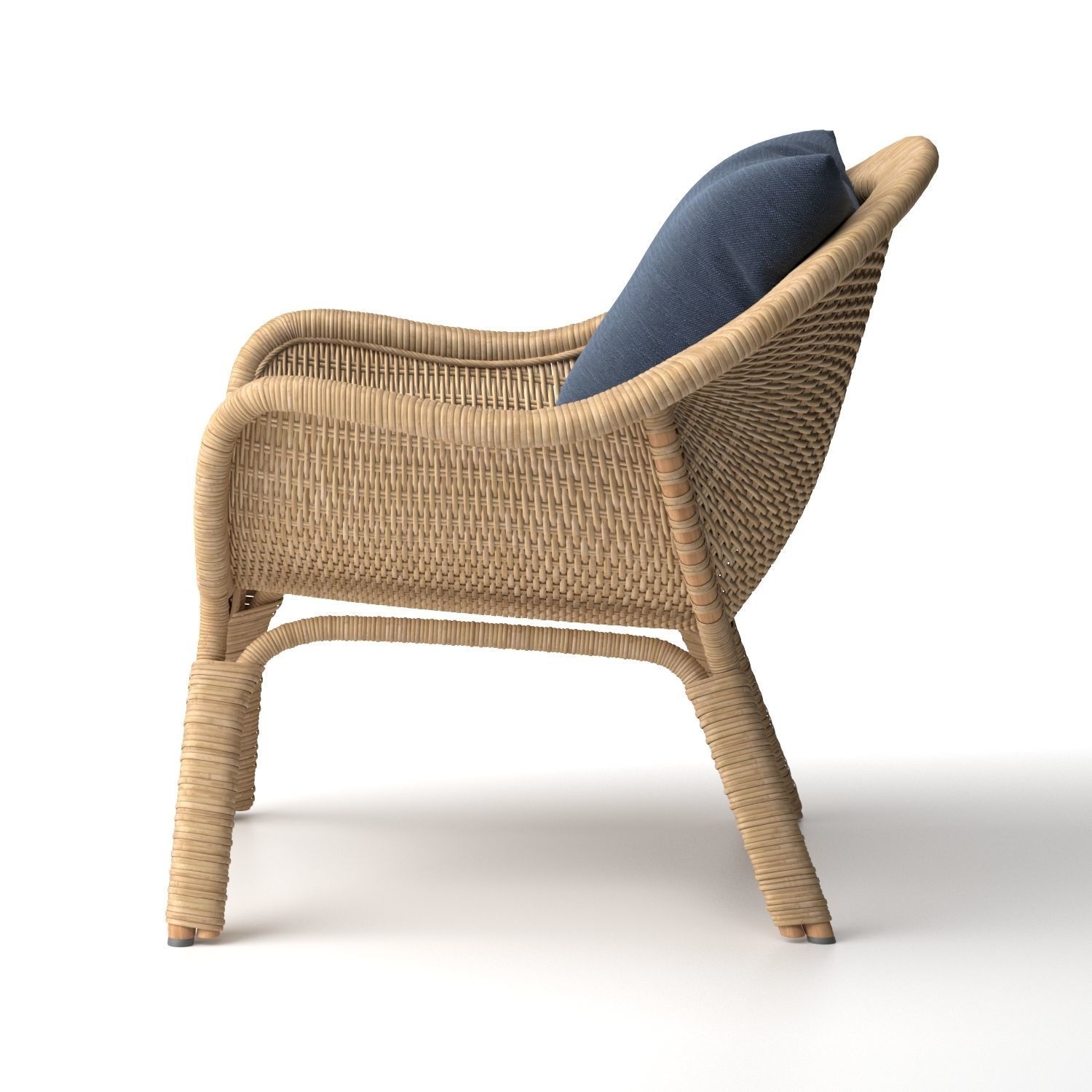 Madame lounge chair rattan 3D model_3