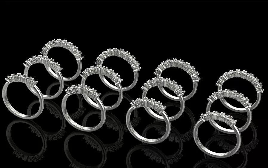 engagement ring 12 pieces 3D print model