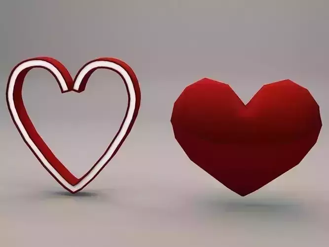Cartoony Hearts Low Poly Game Ready Models