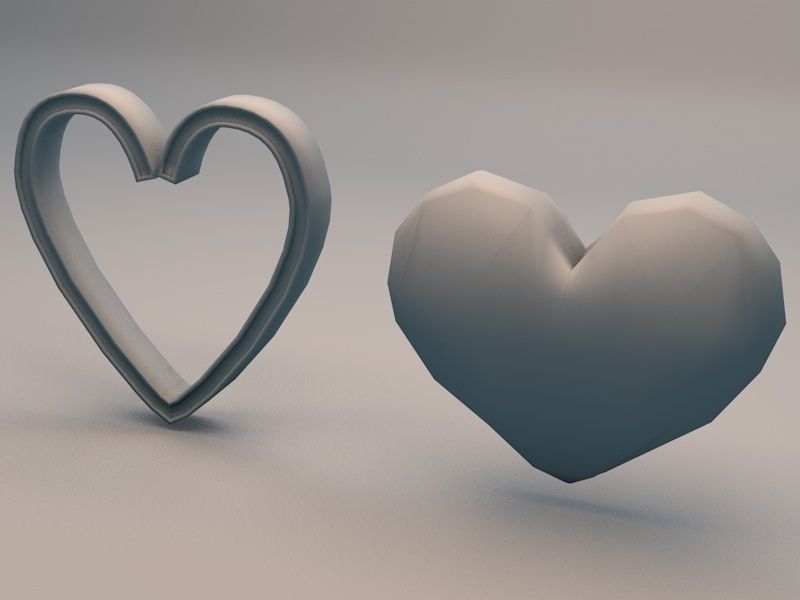 Cartoony Hearts Low Poly Game Ready Models Low-poly 3D model_2