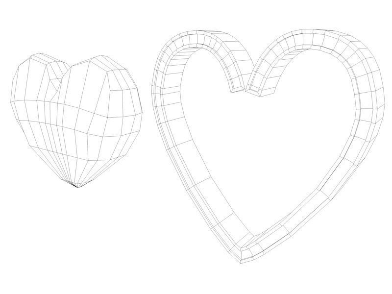 Cartoony Hearts Low Poly Game Ready Models Low-poly 3D model_5