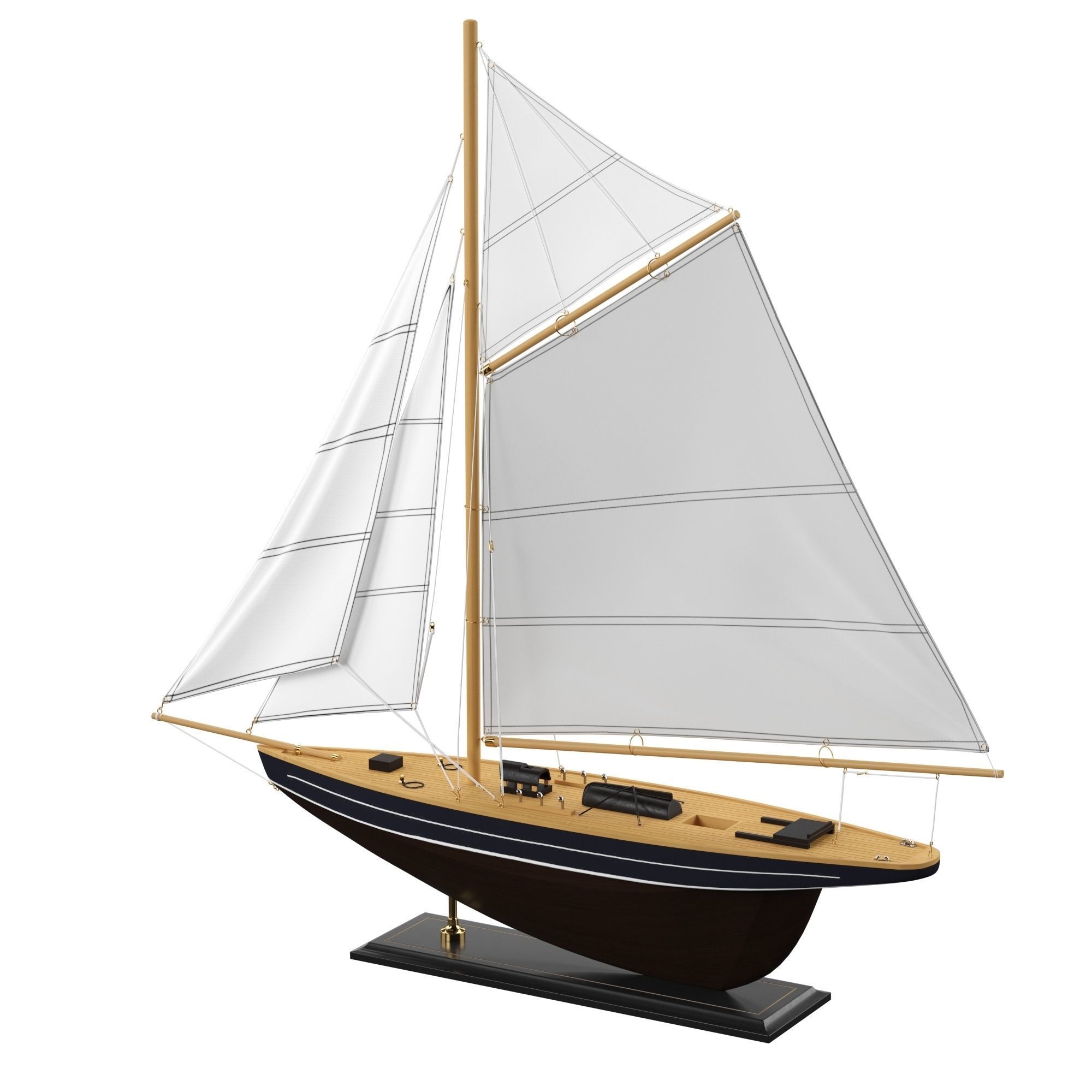 Birchwood Model Sail Boat Low-poly 3D model_4