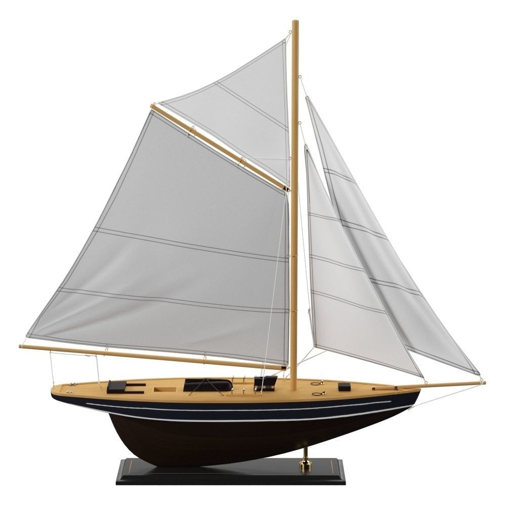 Birchwood Model Sail Boat Low-poly 3D model_3