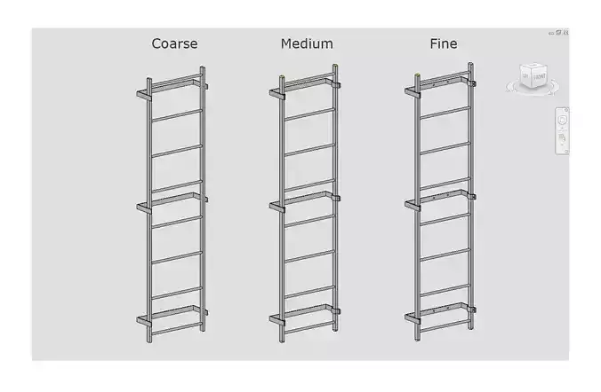 Access Ladder - Parametric Revit family Low-poly 3D model