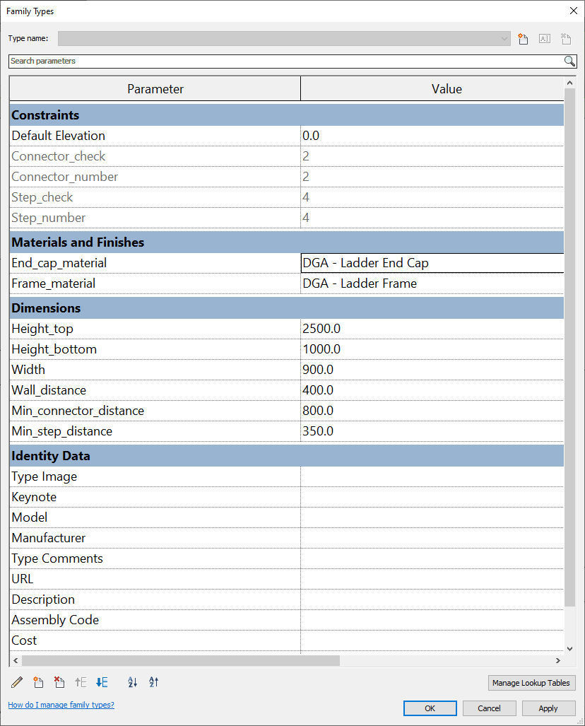 Access Ladder - Parametric Revit family Low-poly 3D model_8