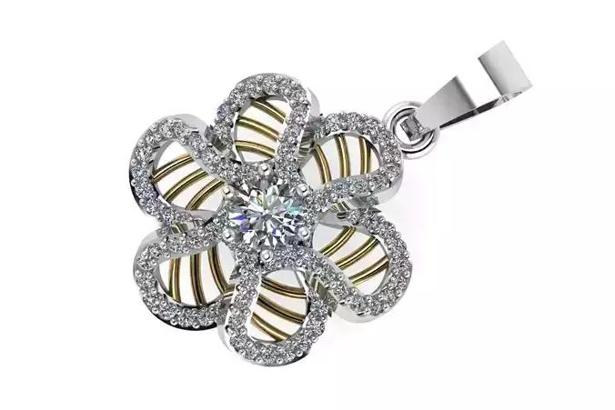 PENDANTS flower pendant with diamonds