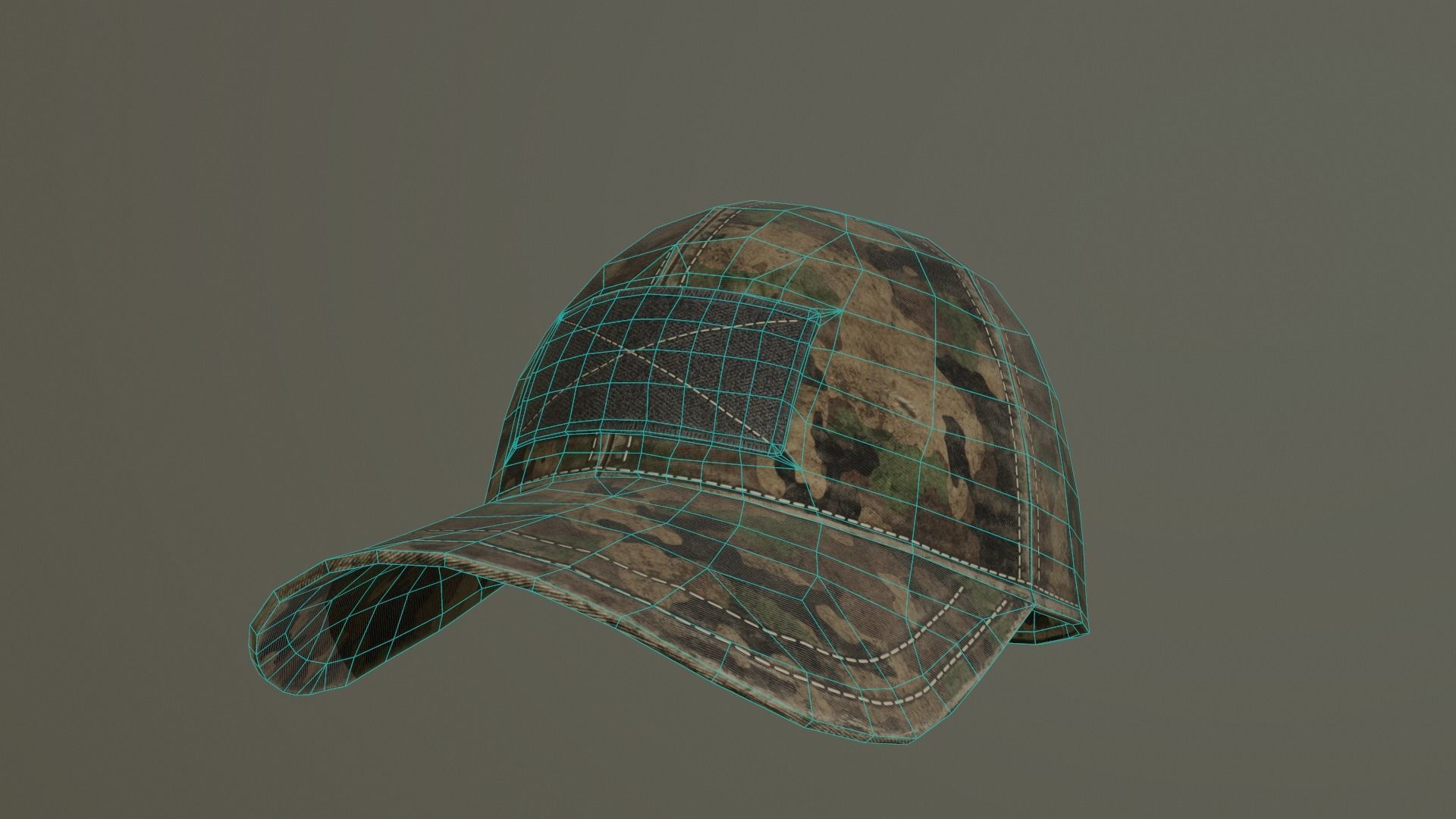 Military Cap Free low-poly 3D model_5