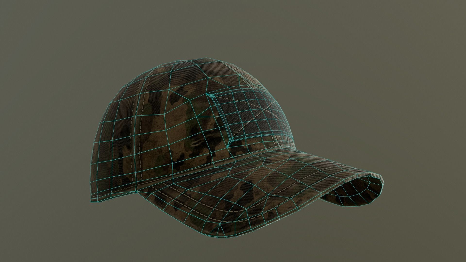 Military Cap Free low-poly 3D model_6