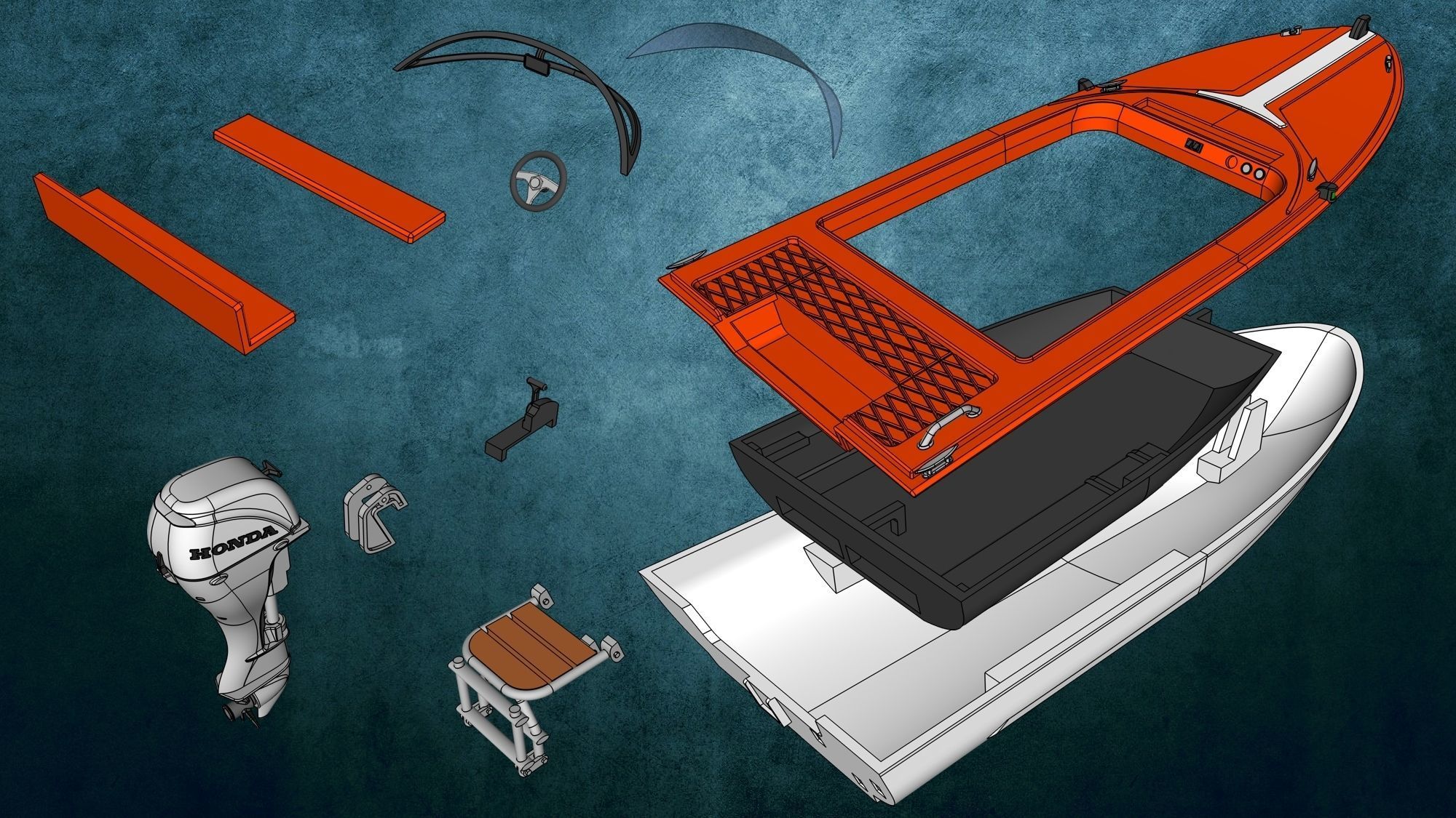 Motorboat Aqua Sports 3D print model_5