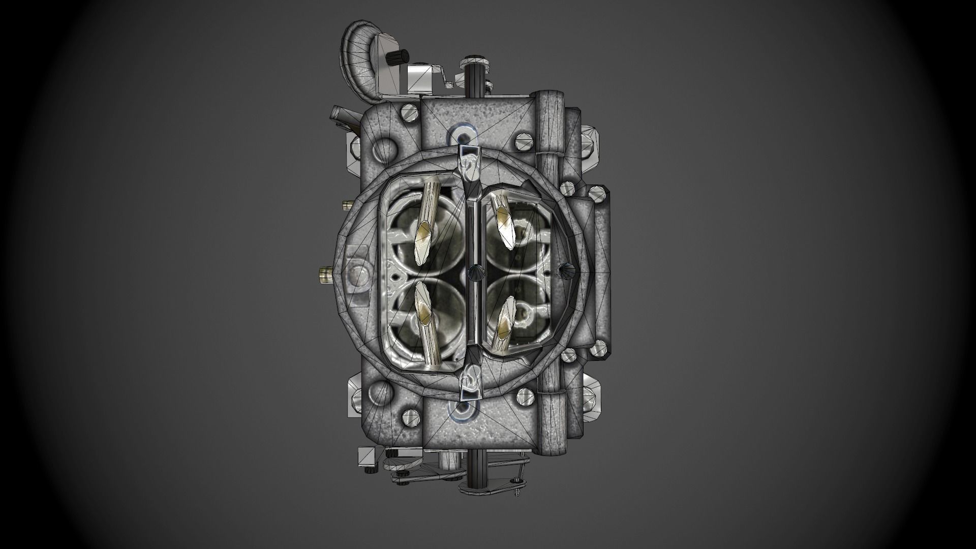 Carter carburetor Low-poly 3D model_6