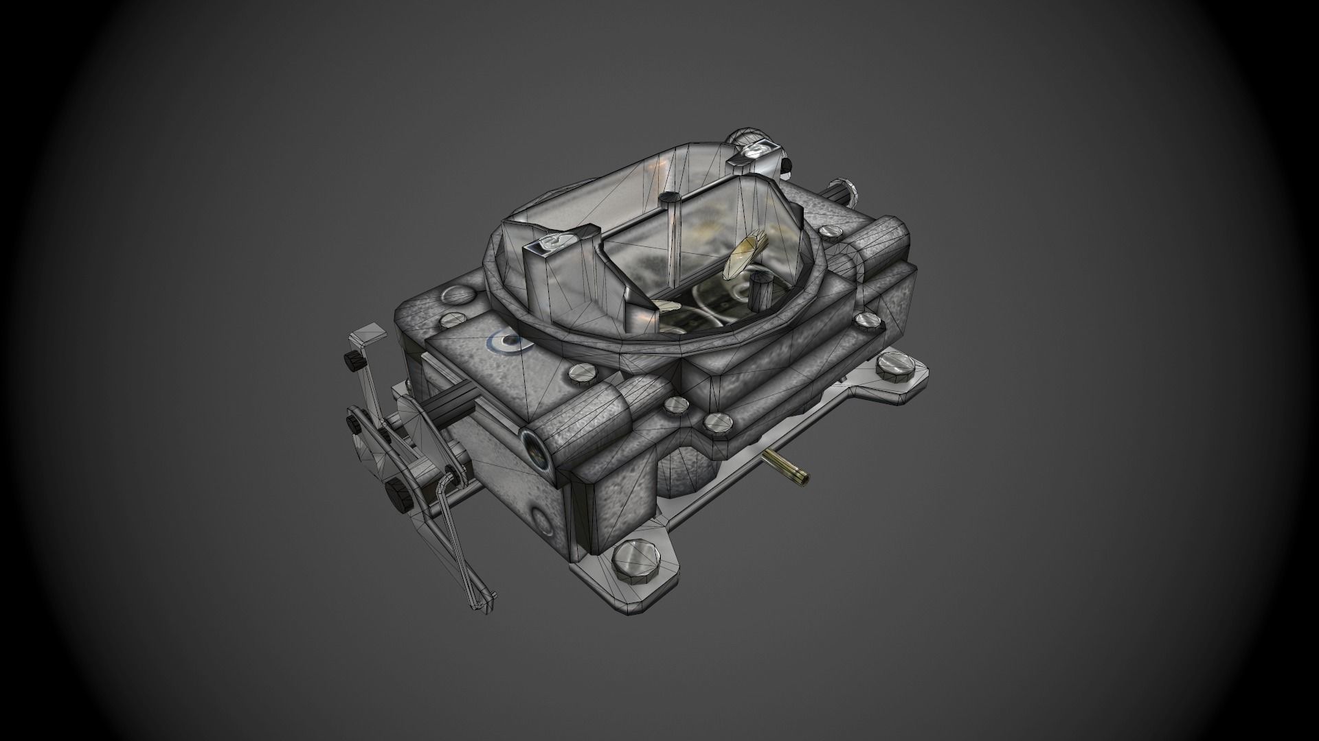 Carter carburetor Low-poly 3D model_2